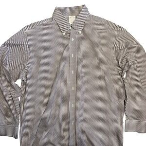 Brooks‎ Brothers Madison Non-Iron Supima Cotton Gingham Shirt Burgundy 17.5-35